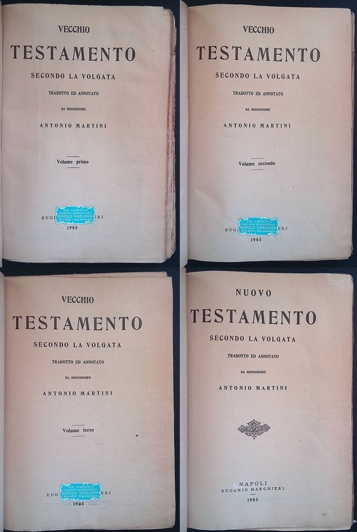 La Sacra Bibbia. Vecchio Testamento, Nuovo Testamento, secondo la volgata. 4 VOLUMI