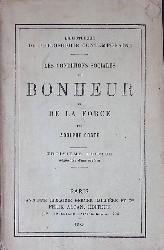 Les conditions sociales du Bonheur et de la force | Immagine principale