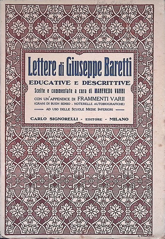 Lettere di Giuseppe Baretti | Immagine principale