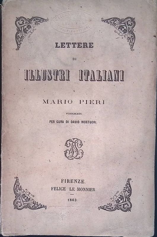 Lettere di illustri italiani a Mario Pieri | Immagine principale