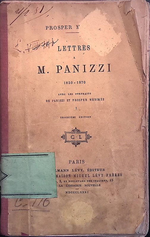 Lettres a M. Panizzi 1850-1870