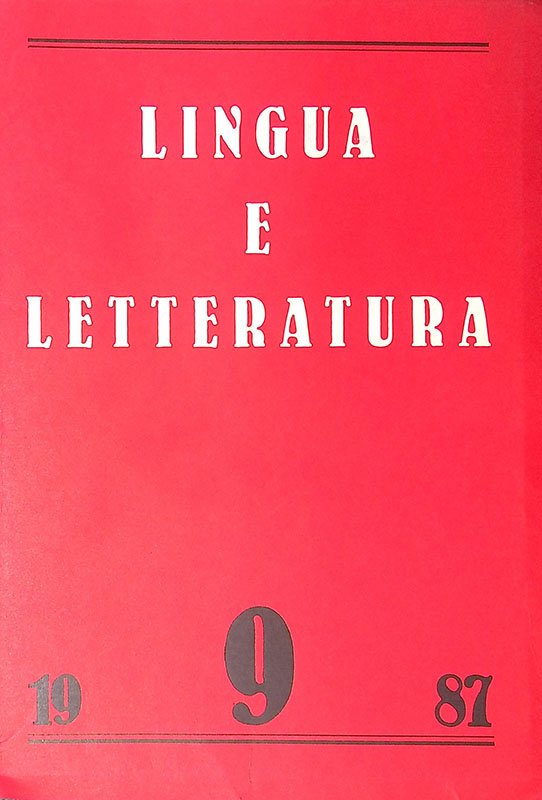 Lingua e letteratura. N. 9, 1987