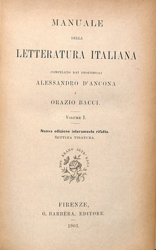Manuale della letteratura italiana