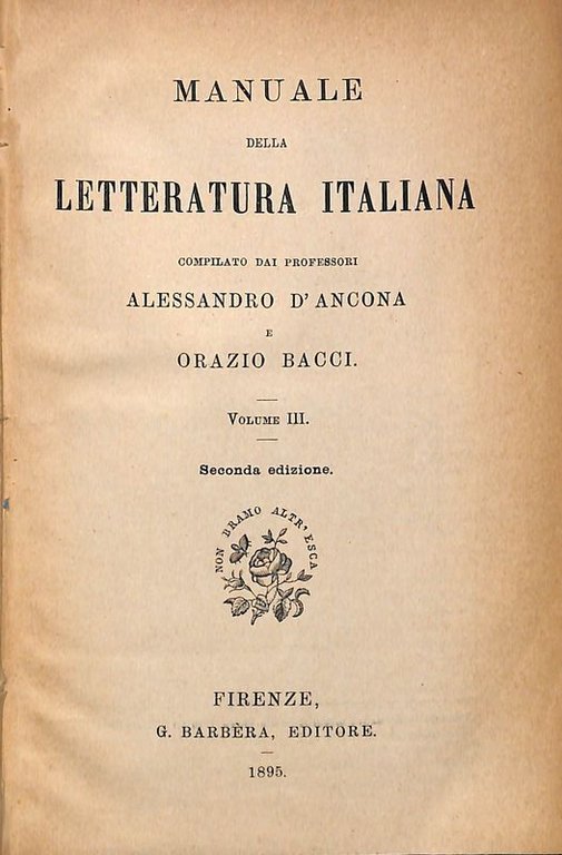 Manuale della letteratura italiana. Vol. III