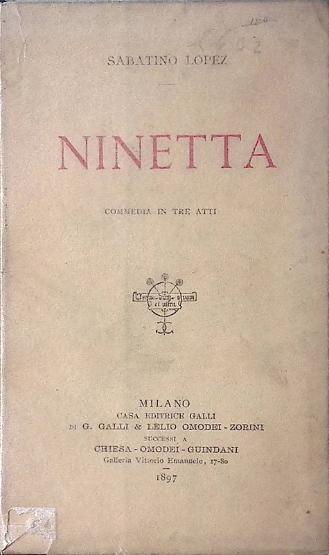 Ninetta. Commedia in tre atti | Immagine principale