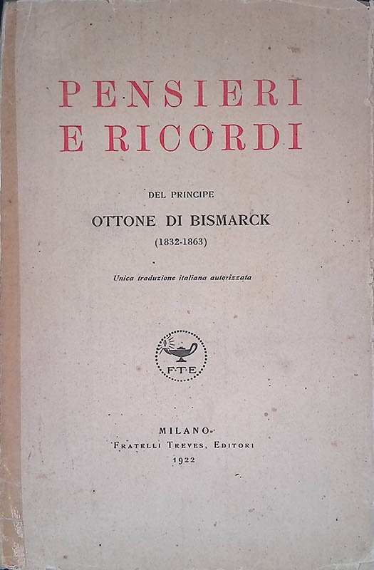 Pensieri e ricordi del principe Ottone di Bismarck 1887-1891 | Immagine principale