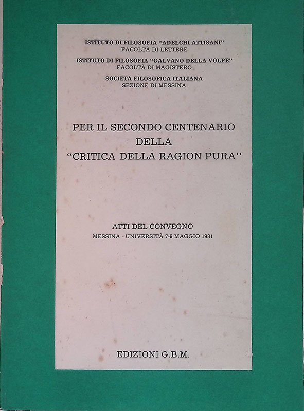 Per il secondo Centenario della Critica della Ragion Pura | Immagine principale