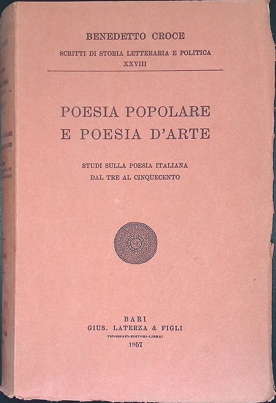 Poesia popolare e poesia d'arte. Studi sulla poesia italiana dal … | Immagine principale