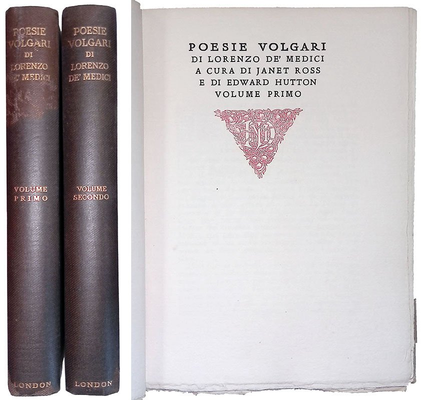 Poesie volgari di Lorenzo De'Medici. DUE VOLUMI | Immagine principale