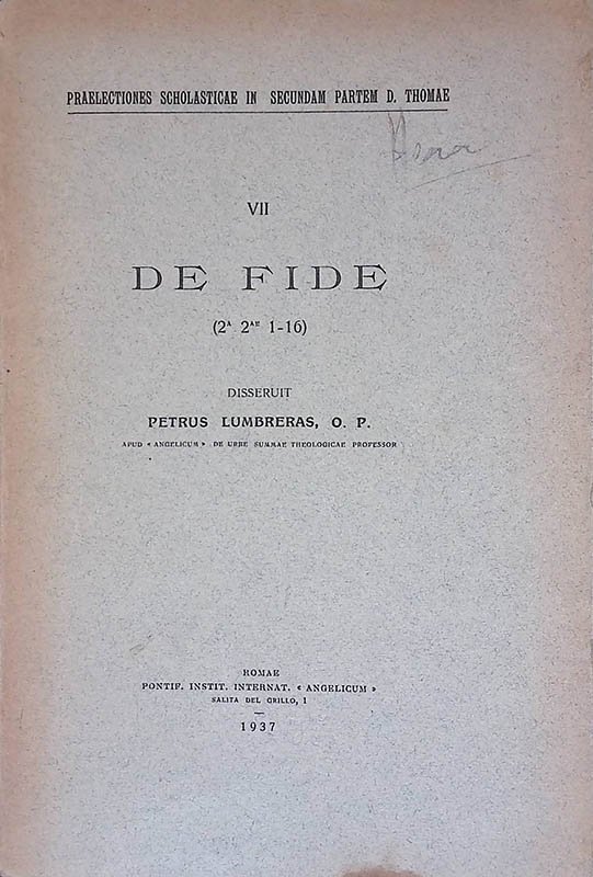 Praelectiones scholasticae in secundam partem D. Thomae. Vol. VII - … | Immagine principale