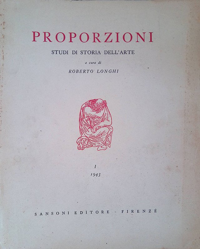 Proporzioni. Studi di storia dell'arte . 4 volumi