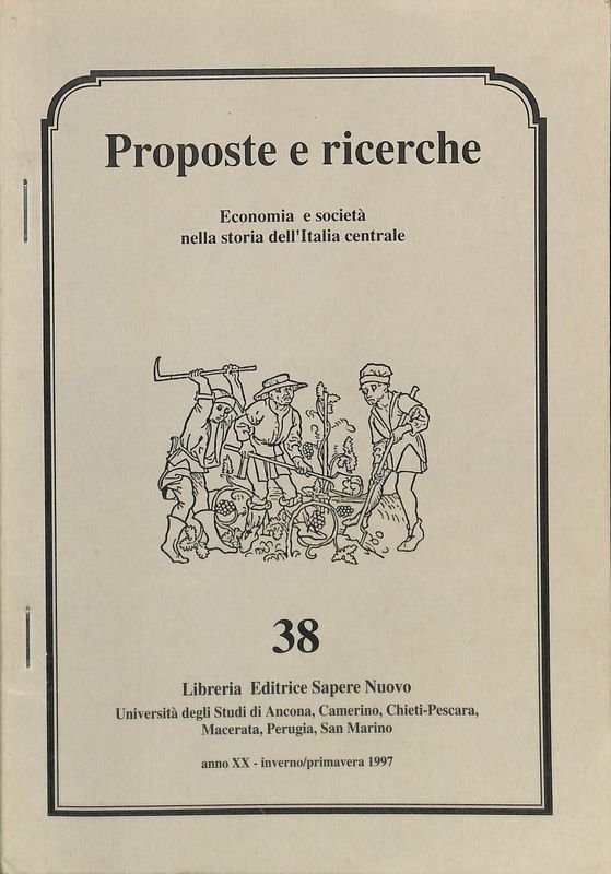 Proposte e ricerche. Economia e società nella storia dell'Italia centrale. … | Immagine principale