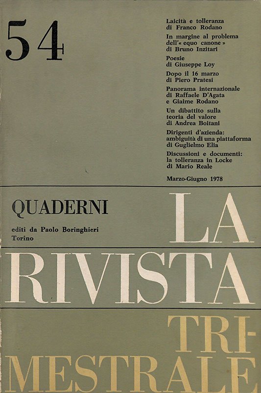 Quaderni della Rivista Trimestrale. N. 54, Marzo-Giugno 1978