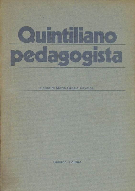 Quintiliano padagogista | Immagine principale