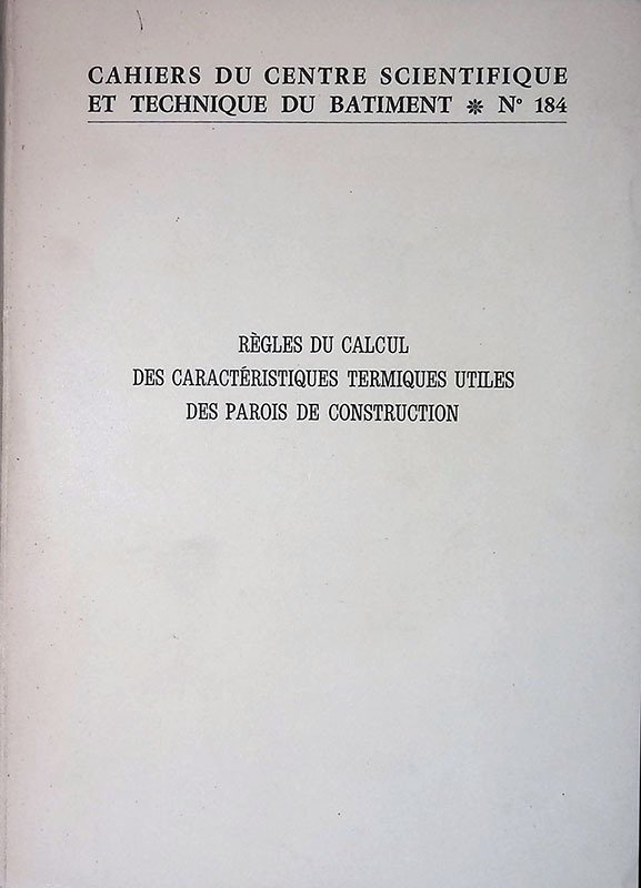 Regles du calcul des caracteristiques termiques utiles des parois de … | Immagine principale