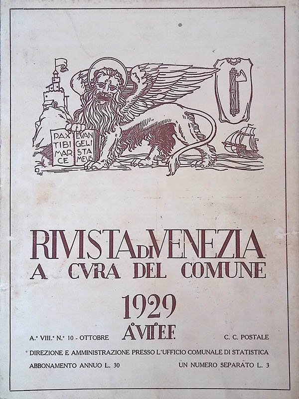 Rivista di Venezia. Anno VII n.10, ottobre 1929 | Immagine principale