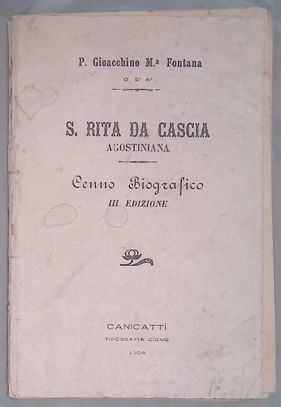 S. Rita da Cascia Agostiniana. Cenno Biografico