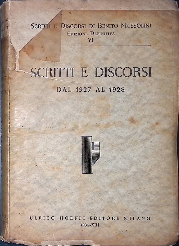 Scritti e discorsi. Dal 1927 al 1928 | Immagine principale