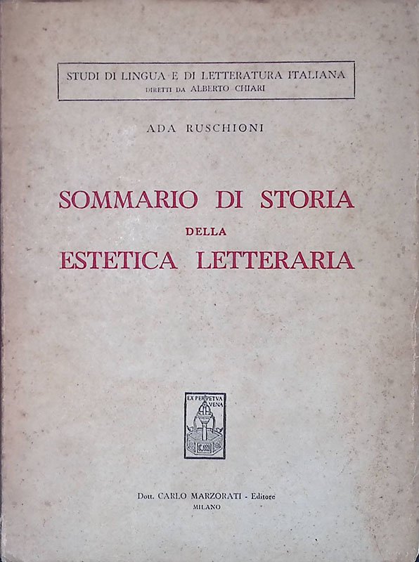 Sommario di storia della estetica letteraria