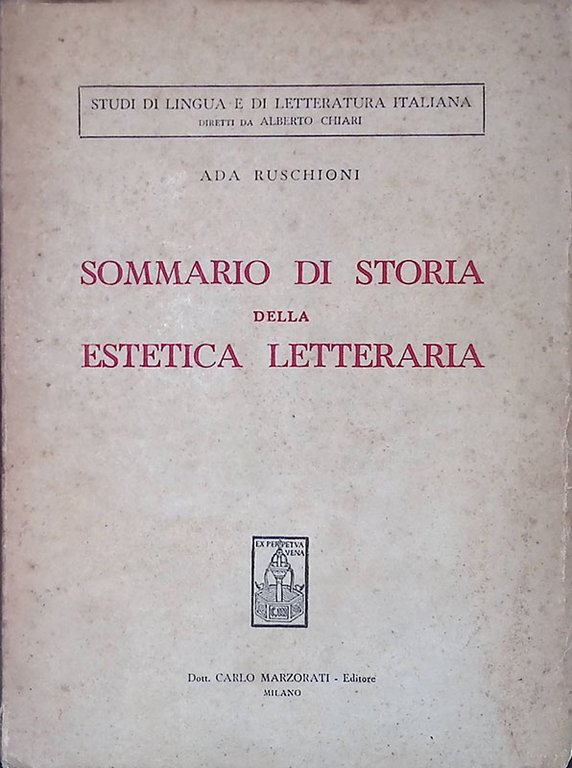 Sommario di storia della estetica letteraria