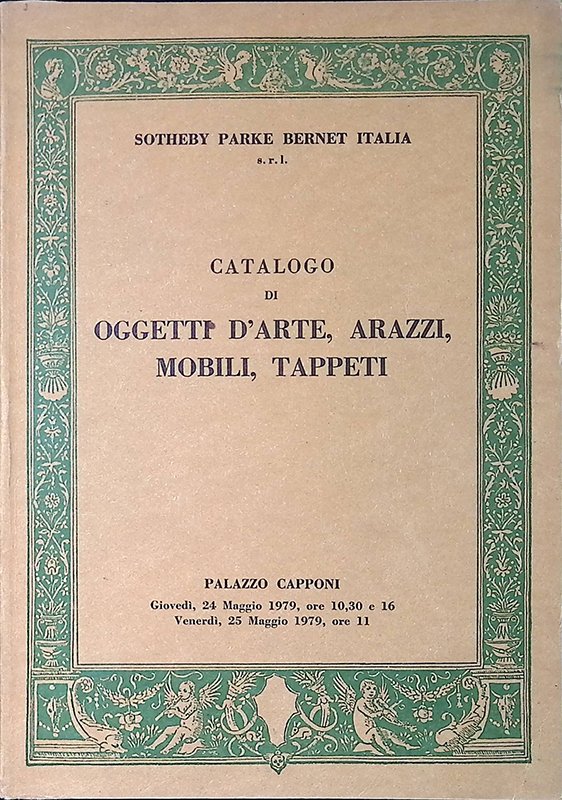 Sotheby parke Bernet Italia. Catalogo di oggetti d'arte, arazzi, mobili, … | Immagine principale