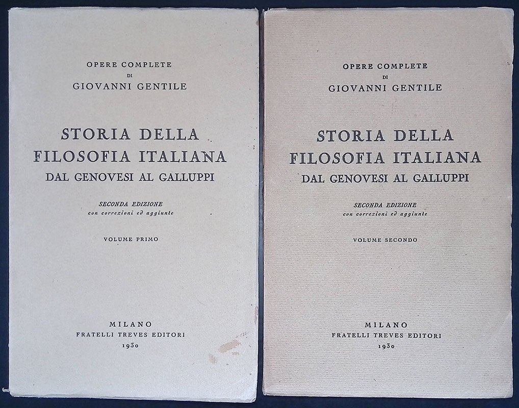 Storia della filosofia italiana dal Genovesi al Galluppi. DUE VOLUMI