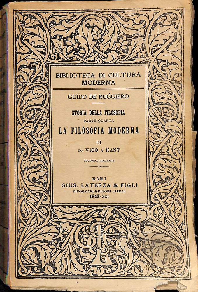 Storia della filosofia. Parte IV. La filosofia moderna. vol.III, da …