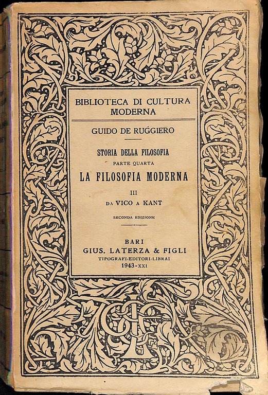 Storia della filosofia. Parte IV. La filosofia moderna. vol.III, da Vico a Kant