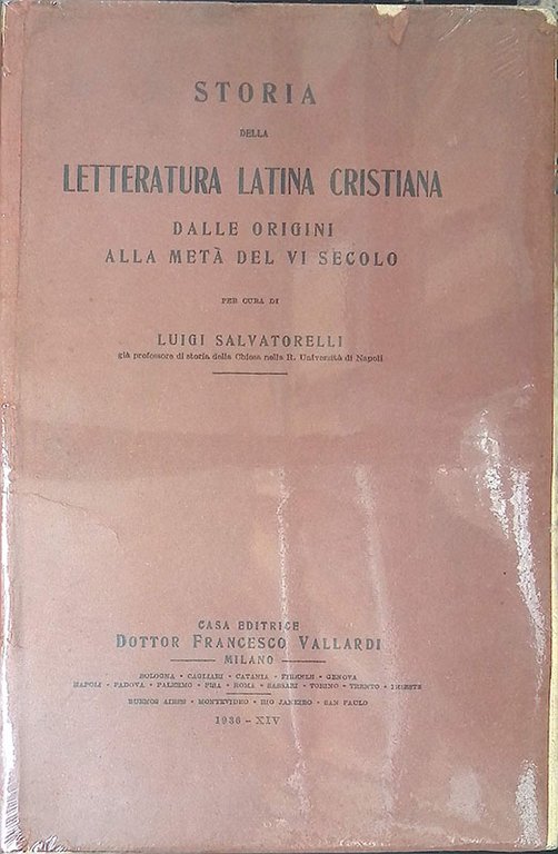 Storia della letteratura latina cristiana dalle origini alla metà del VI secolo