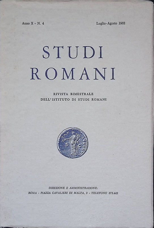 Studi romani. Rivista bimestrale dell'Istituto di Studi Romani. Anno X, …
