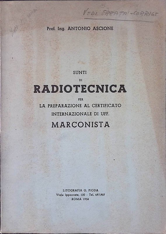 Sunti di radiotecnica per la preparazione al certificato internazionale di …