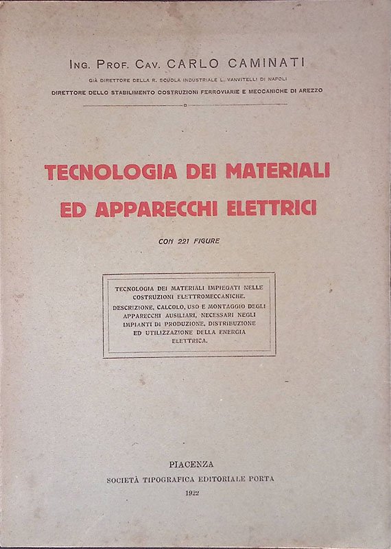 Tecnologia dei materiali ed apparecchi elettrici