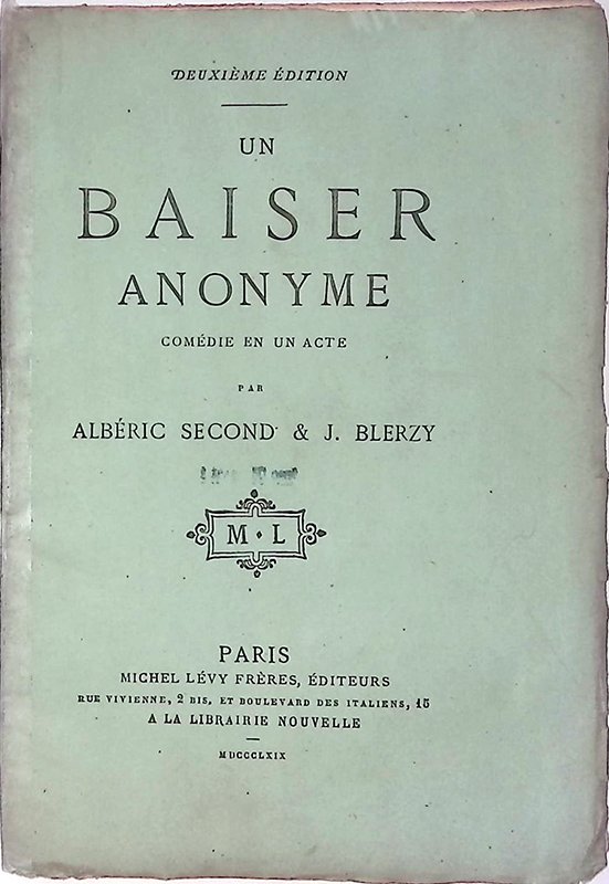 Un baiser anonyne. Comedie en un acte | Immagine principale