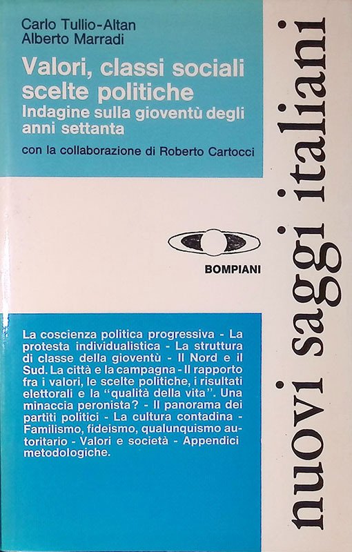 Valori, classi sociali, scelte politiche. Indagine sulla gioventù degli anni …