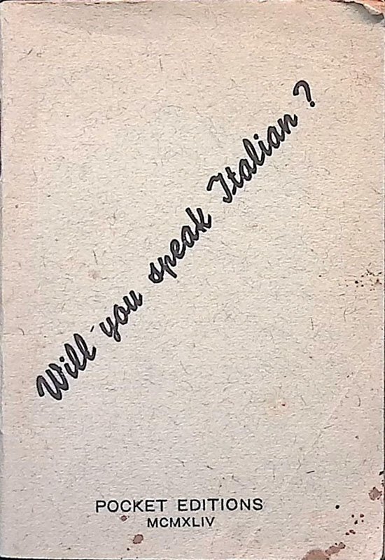 Will you speak italian?