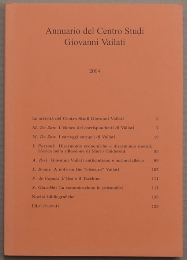Annuario del Centro Studi Giovanni Vailati, 2004 | Immagine principale