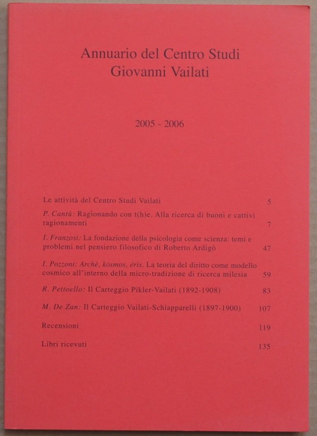 Annuario del Centro Studi Giovanni Vailati, 2005-6