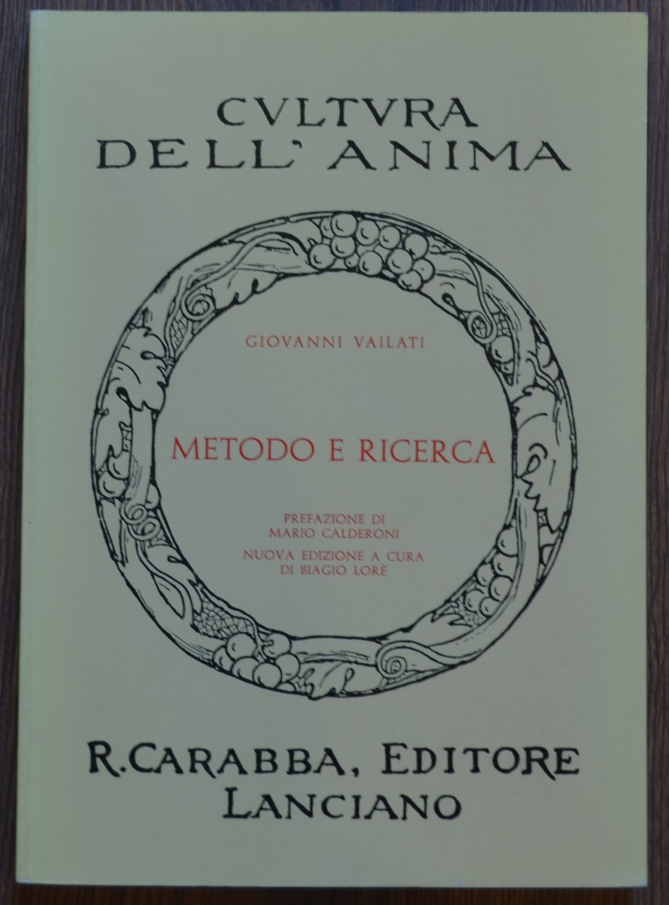 Cultura dell'anima. Metodo e ricerca