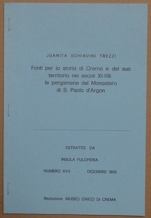 Fonti per la storia di Crema e del suo territorio …