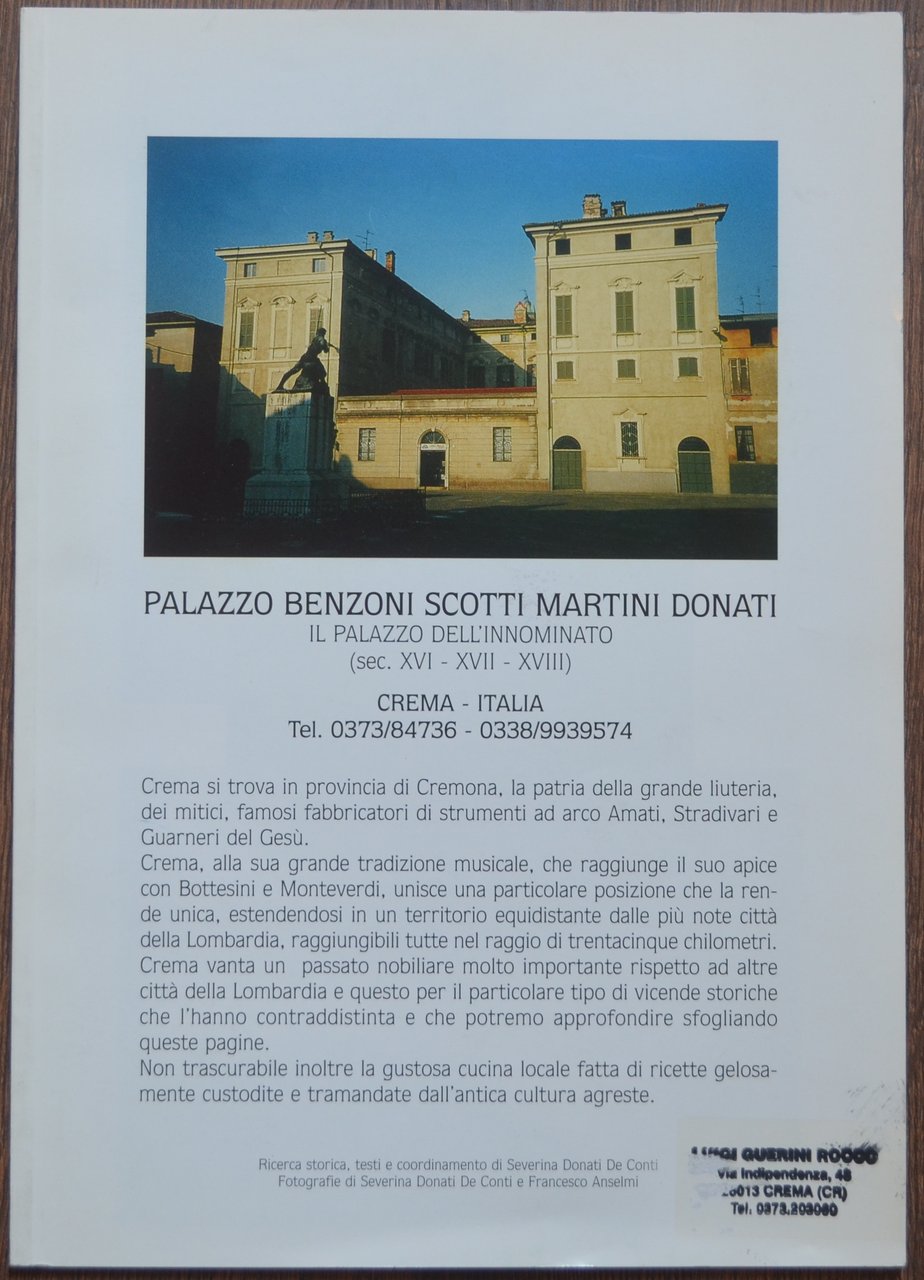 Palazzo Benzoni Scotti Martini Donati. Il palazzo dell'innominato