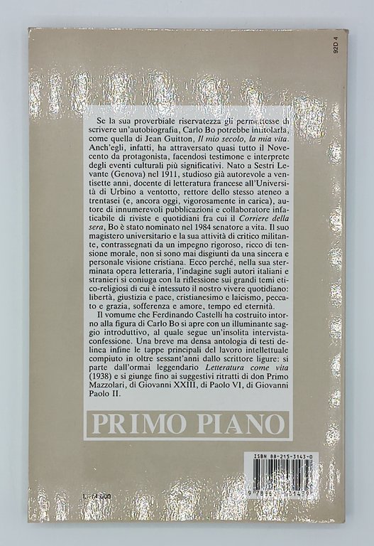 Carlo Bo. Una vita per la letteraura