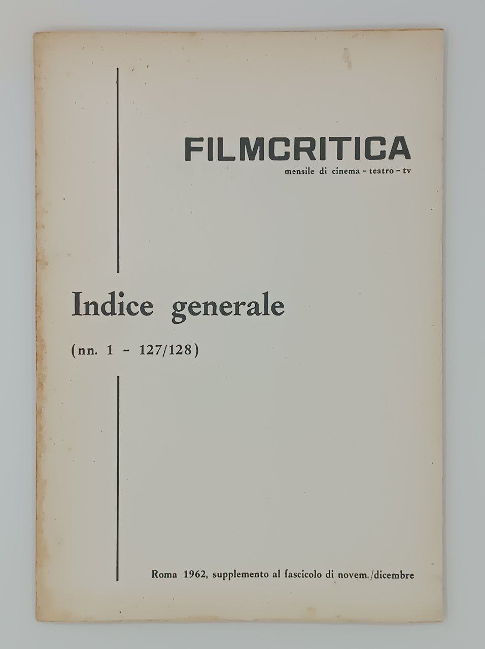 Filmcritica. Indice generale (nn.1.127/128)