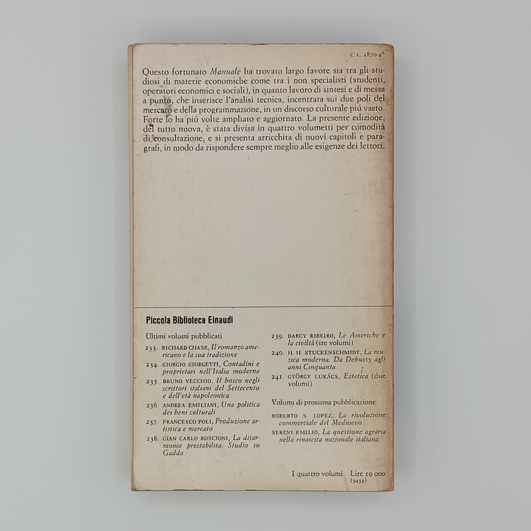 Manuale di politica Economica (4 Volumi)