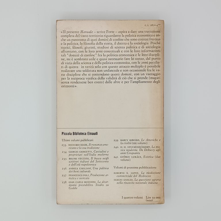 Manuale di politica Economica (4 Volumi)