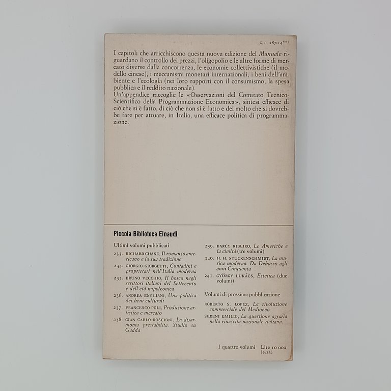 Manuale di politica Economica (4 Volumi)