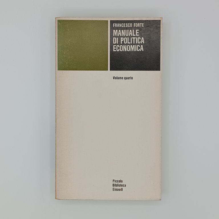 Manuale di politica Economica (4 Volumi)