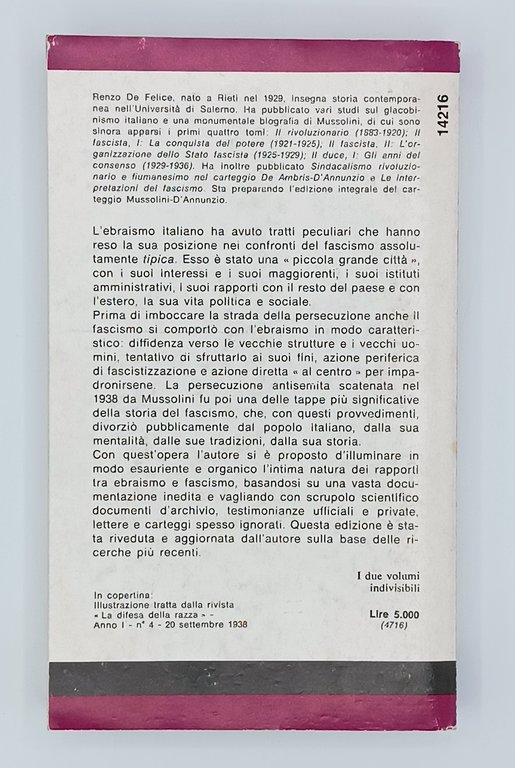 Storia degli ebrei italiani sotto il fascismo (Volume 2)