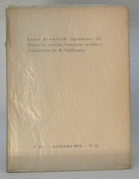 Speakeasy 55. (Texte et version française inédits). Traduction de B. …