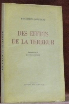 Des effets de la terreur. Introduction de Daniel Simond.
