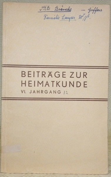 BEITRÄGE ZUR HEIMATKUNDE. Herausgegeben vom Verein für Heimatkunde des Sensebezirk …